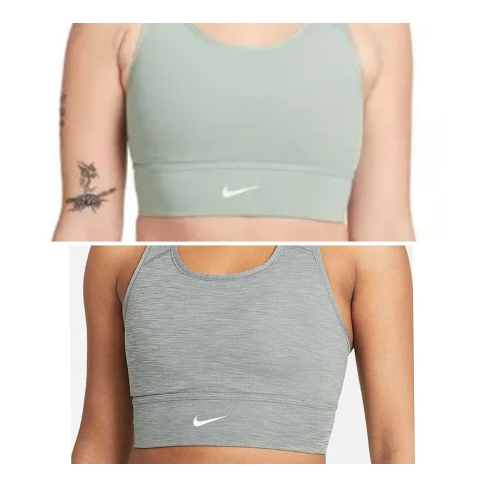 NIKE Swish Bra Bundle of 2 Gray & Green Women’s Size Medium